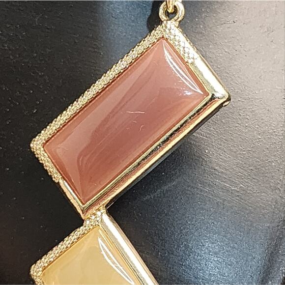 LYDELL NYC VINTAGE 1980s MULTICOLOR GEOMETRIC STATEMENT NECKLACE NEW - Picture 4 of 14